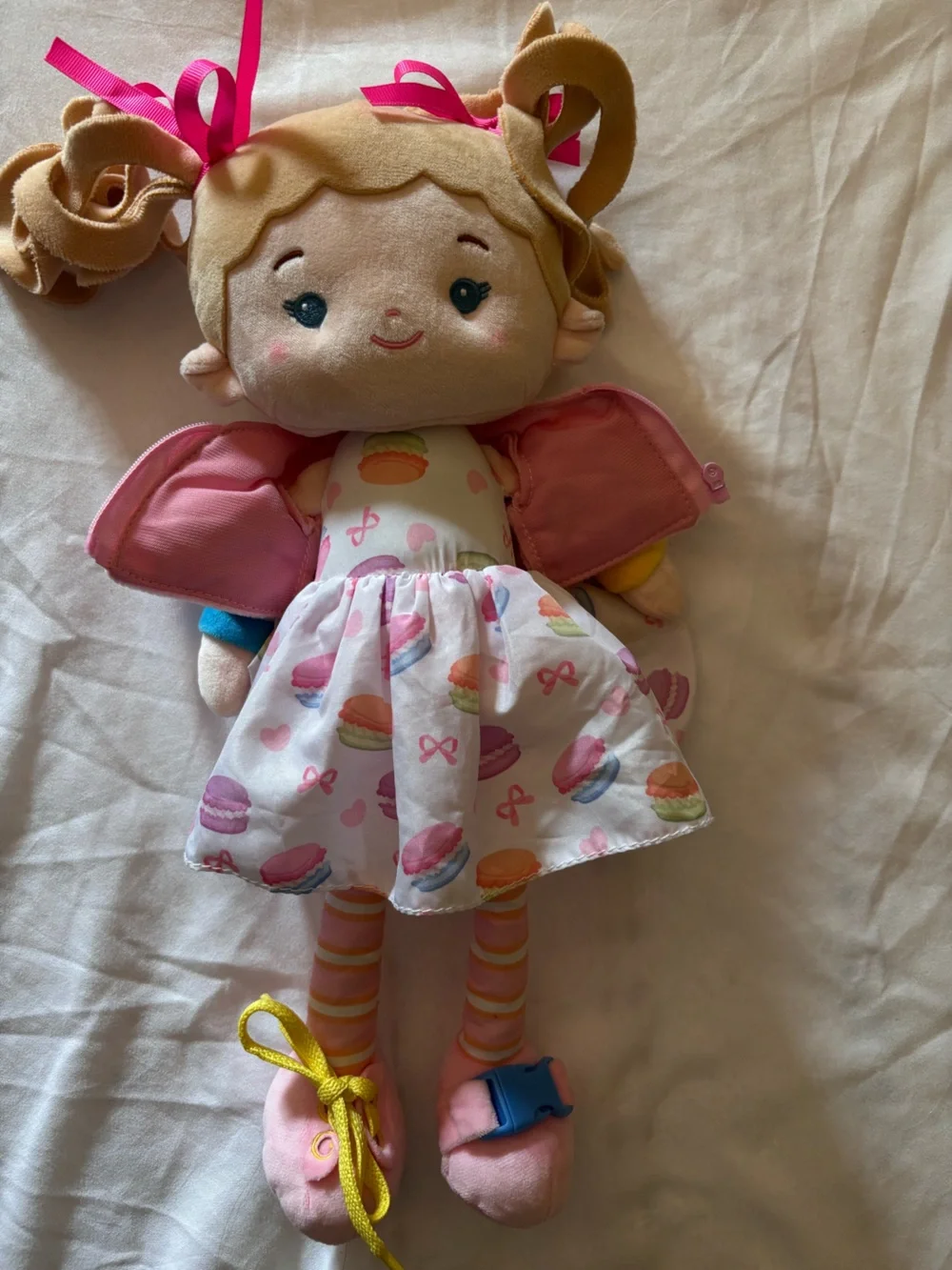 Leyadoll Cupcake Girl Blond Curly Hair Learn To Dress Montessori Doll Daisy